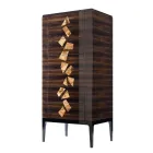 Grano Zarafa modern design ebony wood dresser 100 % made in Italy Viadurini