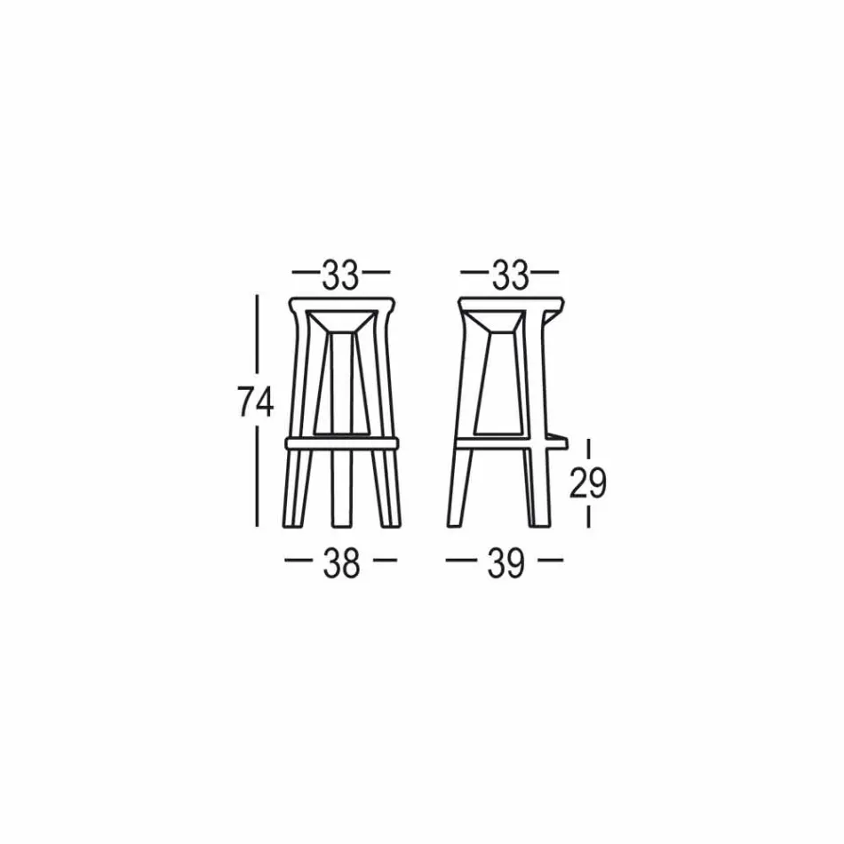 High Design Bar Stool in Polyethylene Made in Italy - Tinuccia Viadurini