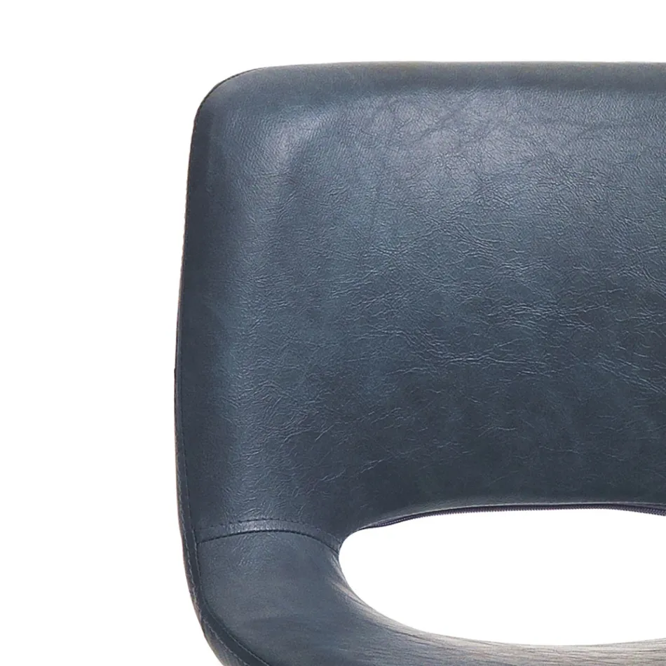 High Kitchen Stool in Synthetic Leather and Black Metal 2 Pieces - Yuri Viadurini