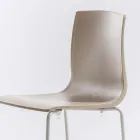 High Stackable Polypropylene Stool with Metal Base, 2 Pieces - Kiara Viadurini