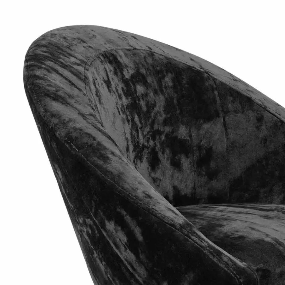 High Stool in Velvet and Steel with Adjustable Lift Made in Italy - Bilbao Viadurini