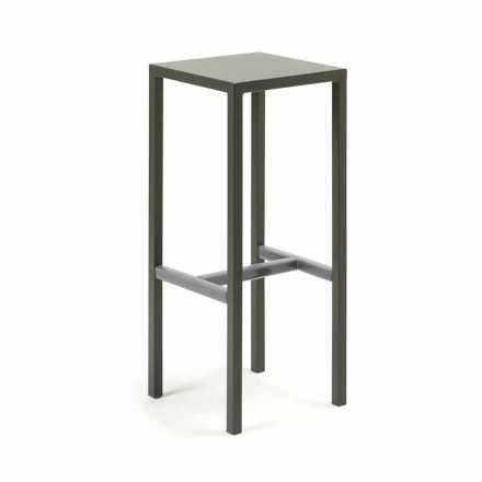 Outdoor Bar Stool in Powder Coated Metal Made in Italy - Meone Viadurini