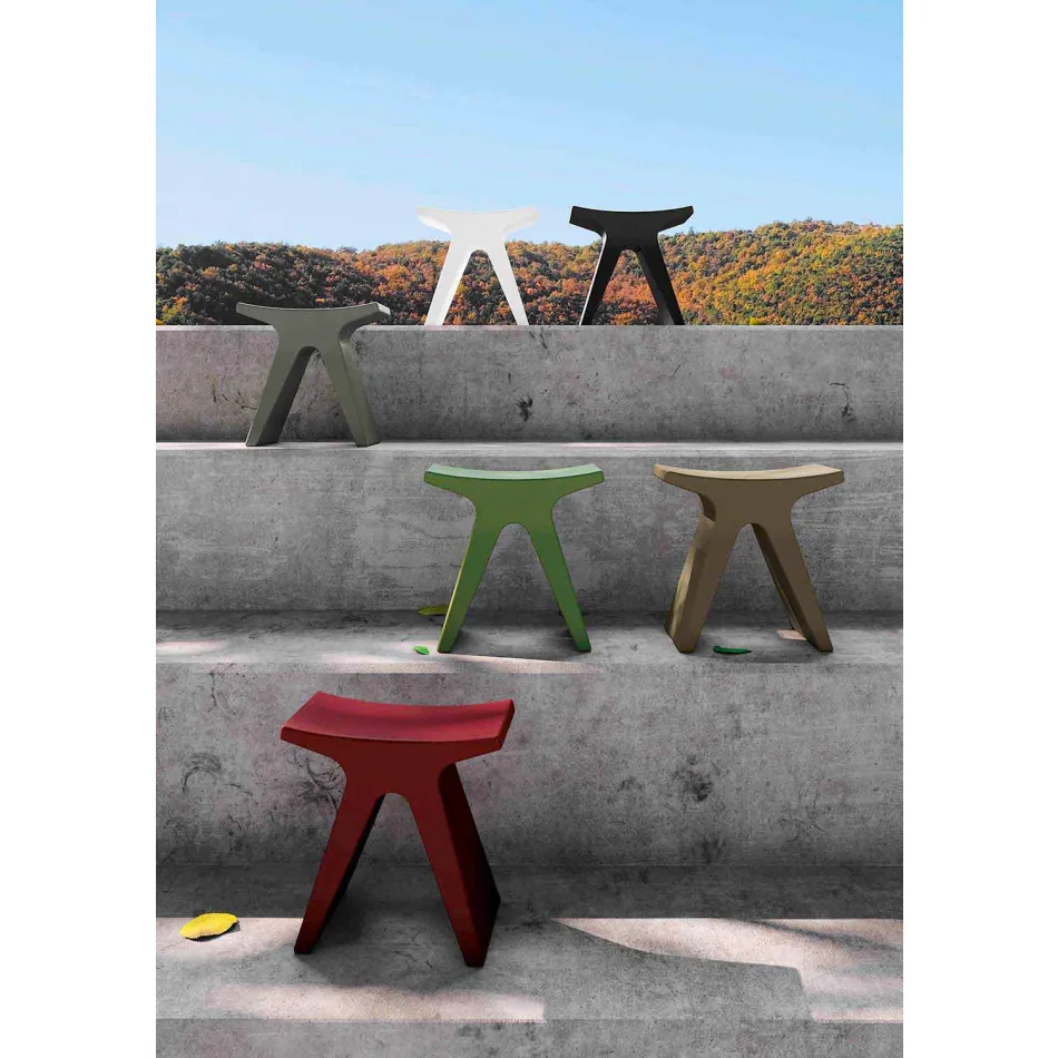 Low Outdoor Polypropylene Stool Made in Italy - Prue Viadurini