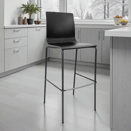 Kitchen Stool in Steel and Technopolymer Made in Italy 2 Pieces - Garland Viadurini