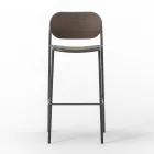 Kitchen Stool in Oak Wood and Metal Made in Italy 2 Pieces - Saffia Viadurini