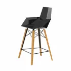 Kitchen Stool with Armrests in Wood and Plastic - Faz Wood by Vondom Viadurini