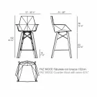 Kitchen Stool with Armrests in Wood and Plastic - Faz Wood by Vondom Viadurini