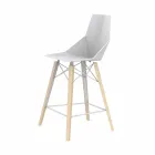 Design Kitchen Stool in Wood and Plastic Various Colors - Faz Wood by Vondom Viadurini