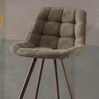 Upholstered Kitchen Stool with Metal Structure 2 Pieces - Raggia Viadurini