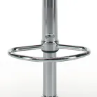 Kitchen Stool in Ecoleather and Chromed Steel Made in Italy - Nirvana Viadurini