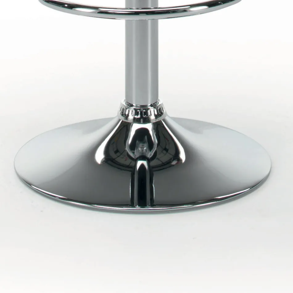 Kitchen Stool in Ecoleather and Chromed Steel Made in Italy - Nirvana Viadurini