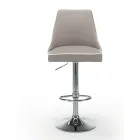 Kitchen Stool in Ecoleather and Chromed Steel Made in Italy - Nirvana Viadurini