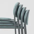 Kitchen Stool in Fabric and Metal Made in Italy 2 Pieces - Sangria Viadurini