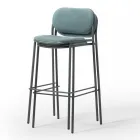 Kitchen Stool in Fabric and Metal Made in Italy 2 Pieces - Sangria Viadurini