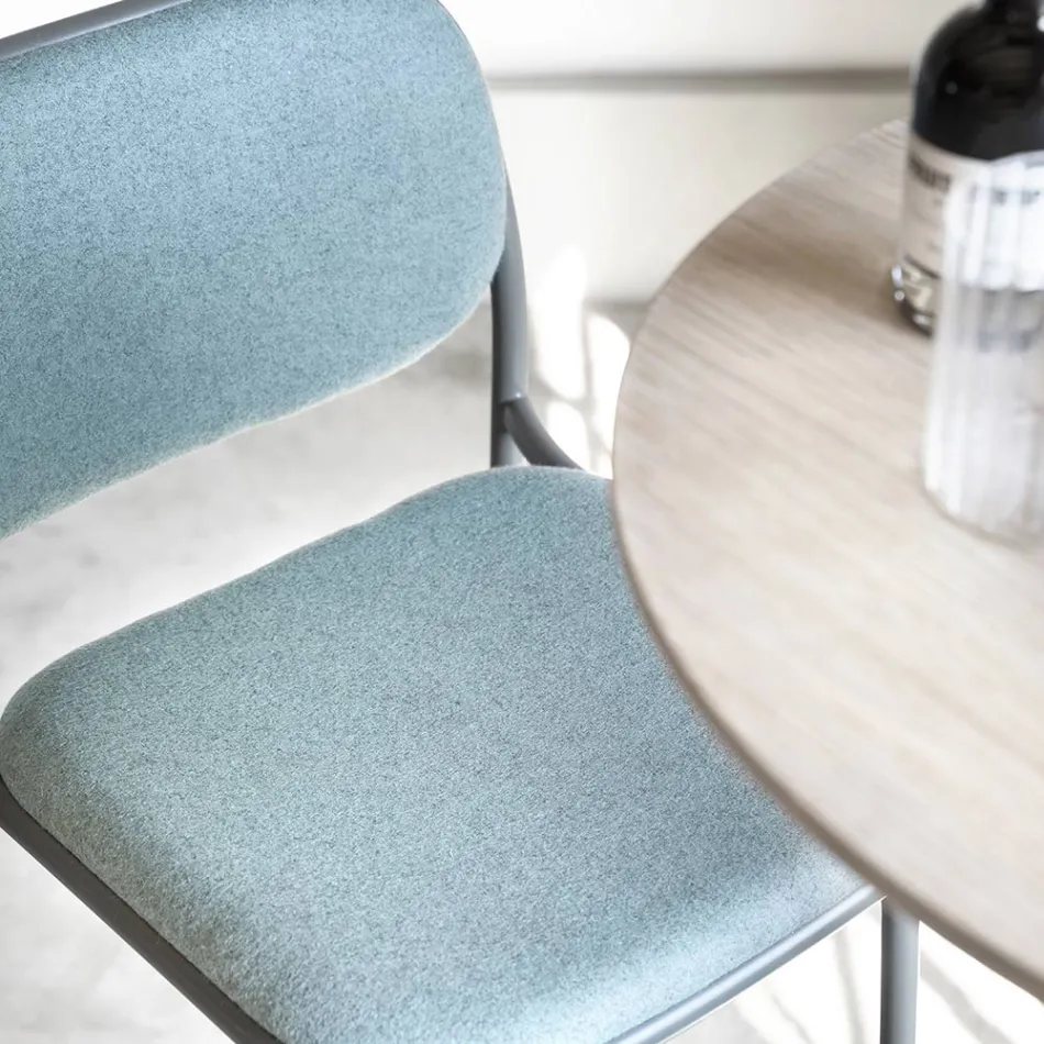 Kitchen Stool in Fabric and Metal Made in Italy 2 Pieces - Sangria Viadurini