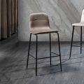 Kitchen Stool in Colored Velvet Modern and Elegant Design - Bizet