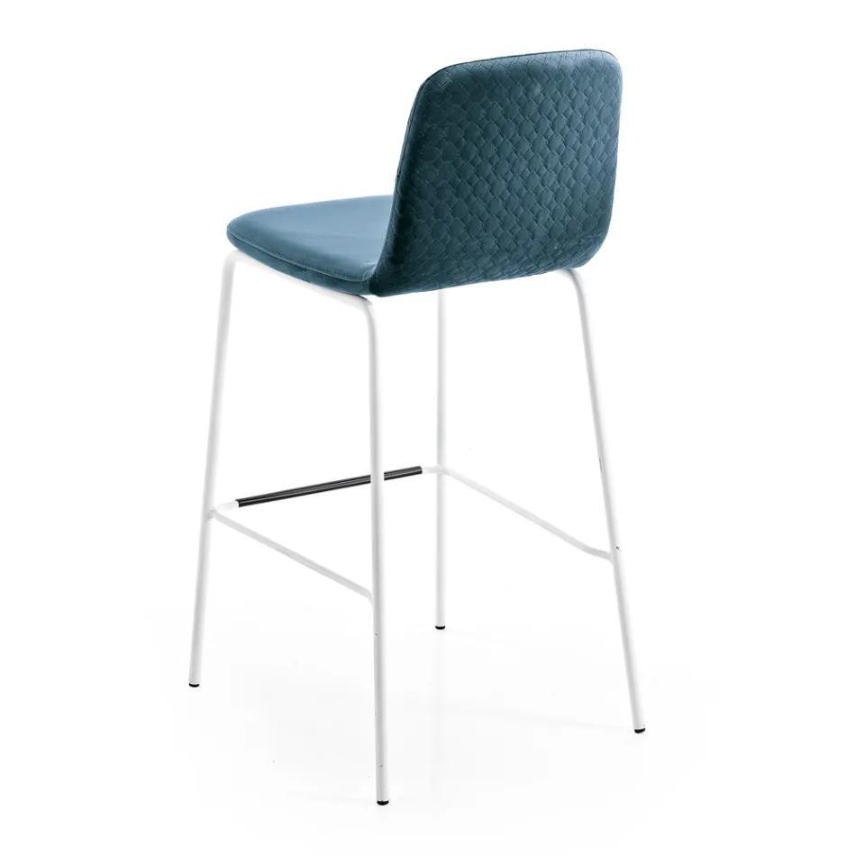 Kitchen Stool in Colored Velvet Modern and Elegant Design - Bizet Viadurini