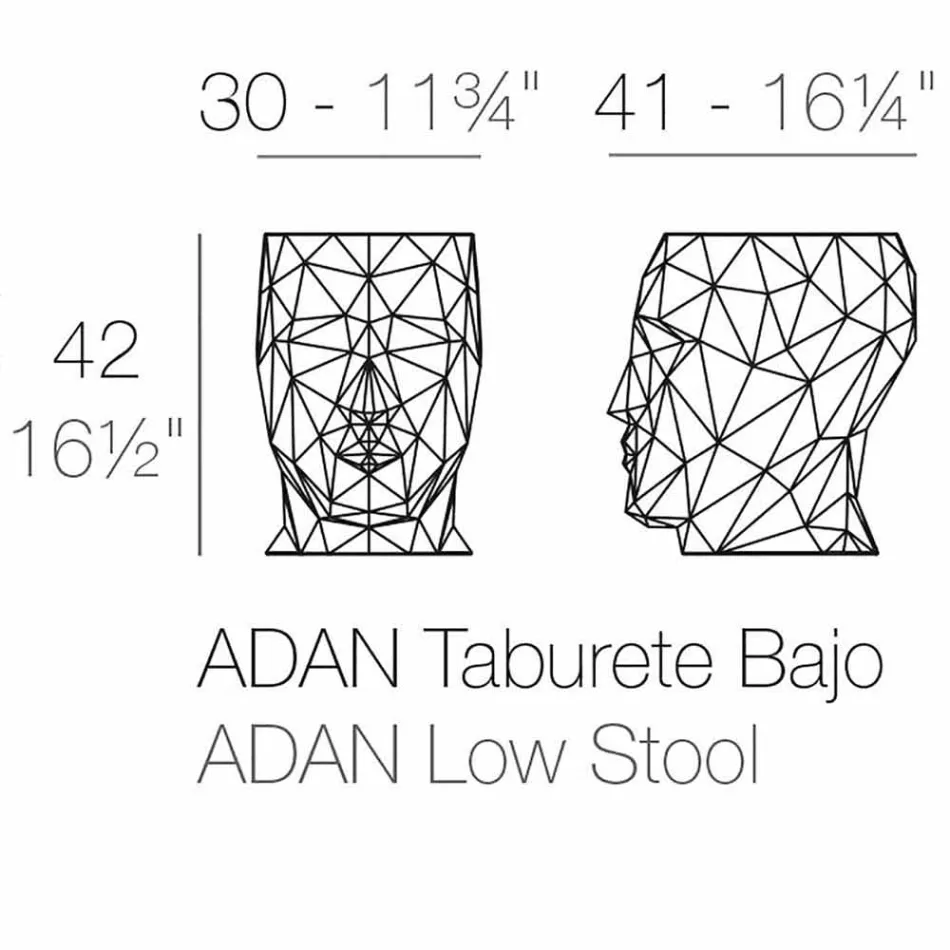 Outdoor stool in the shape of a face in a modern design by Adan by Vondom Viadurini