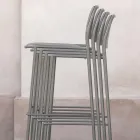 Outdoor Stackable Metal Stool Made in Italy 2 Pieces - Synergy Viadurini