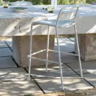 Stackable Outdoor Stool in Galvanized Metal Made in Italy - Amina Viadurini
