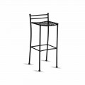 Graphite Iron Outdoor Stool Handcrafted in Italy - Zito