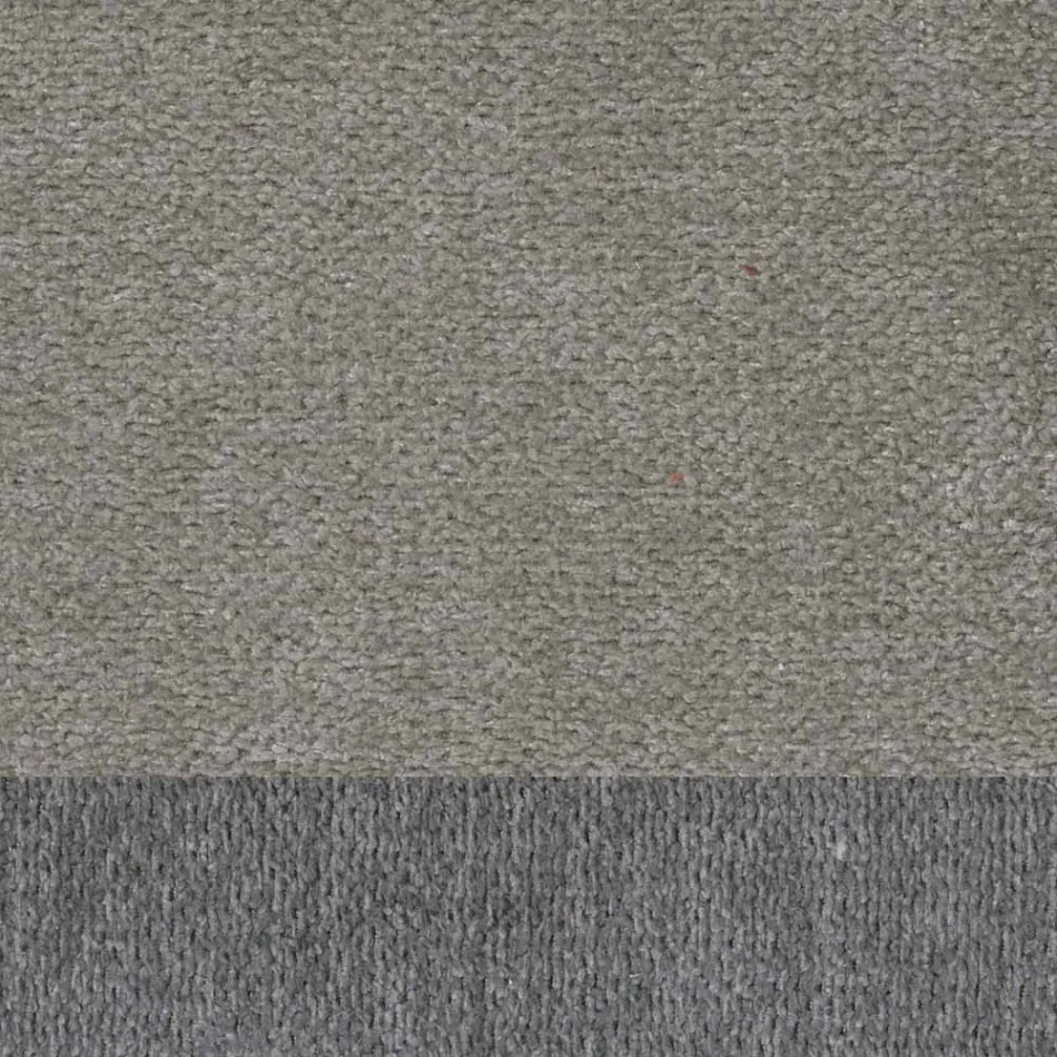 Design Living Room Stool in Fabric with Border and Anthracite Metal - Scarat Viadurini