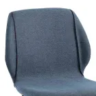 Design Living Room Stool in Fabric with Border and Anthracite Metal - Scarat Viadurini