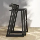 Outdoor Design Stool in High Quality Aluminium, 3 pieces - Filomena Viadurini