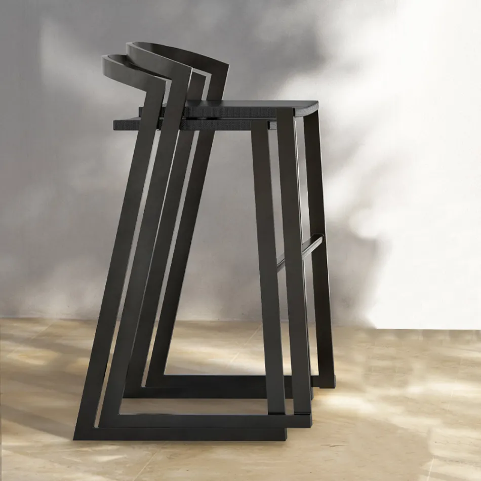 Outdoor Design Stool in High Quality Aluminium, 3 pieces - Filomena Viadurini