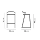 Outdoor Design Stool in High Quality Aluminium, 3 pieces - Filomena Viadurini