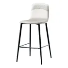Elegant Stool of Modern Design in Colored Velvet and Metal - Bizet Viadurini