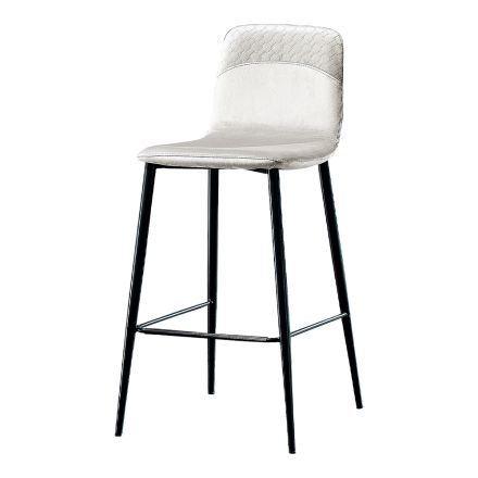 Elegant Stool of Modern Design in Colored Velvet and Metal - Bizet Viadurini