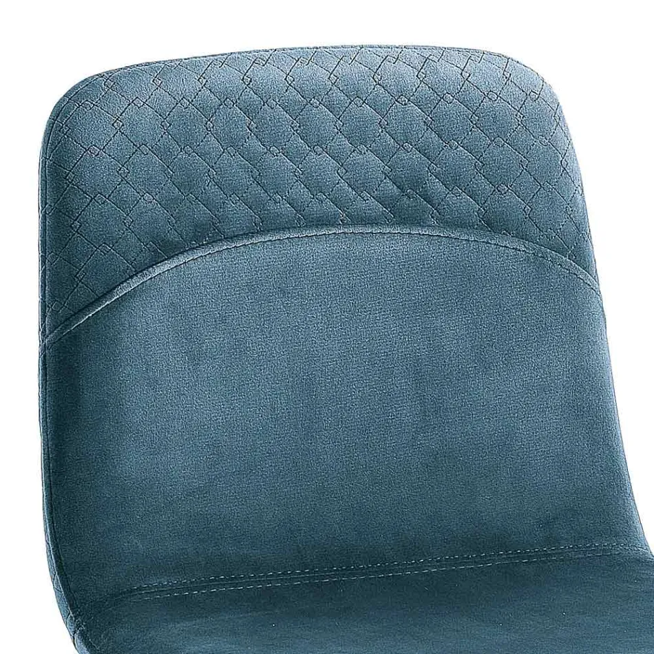 Elegant Stool of Modern Design in Colored Velvet and Metal - Bizet Viadurini