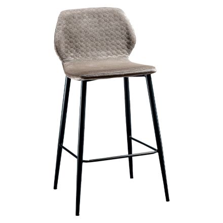 Elegant Stool in Colored Quilted Velvet and Anthracite Metal - Scarat Viadurini
