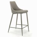 Fixed Stool with Steel Legs and Upholstered Seat Made in Italy - Genoa