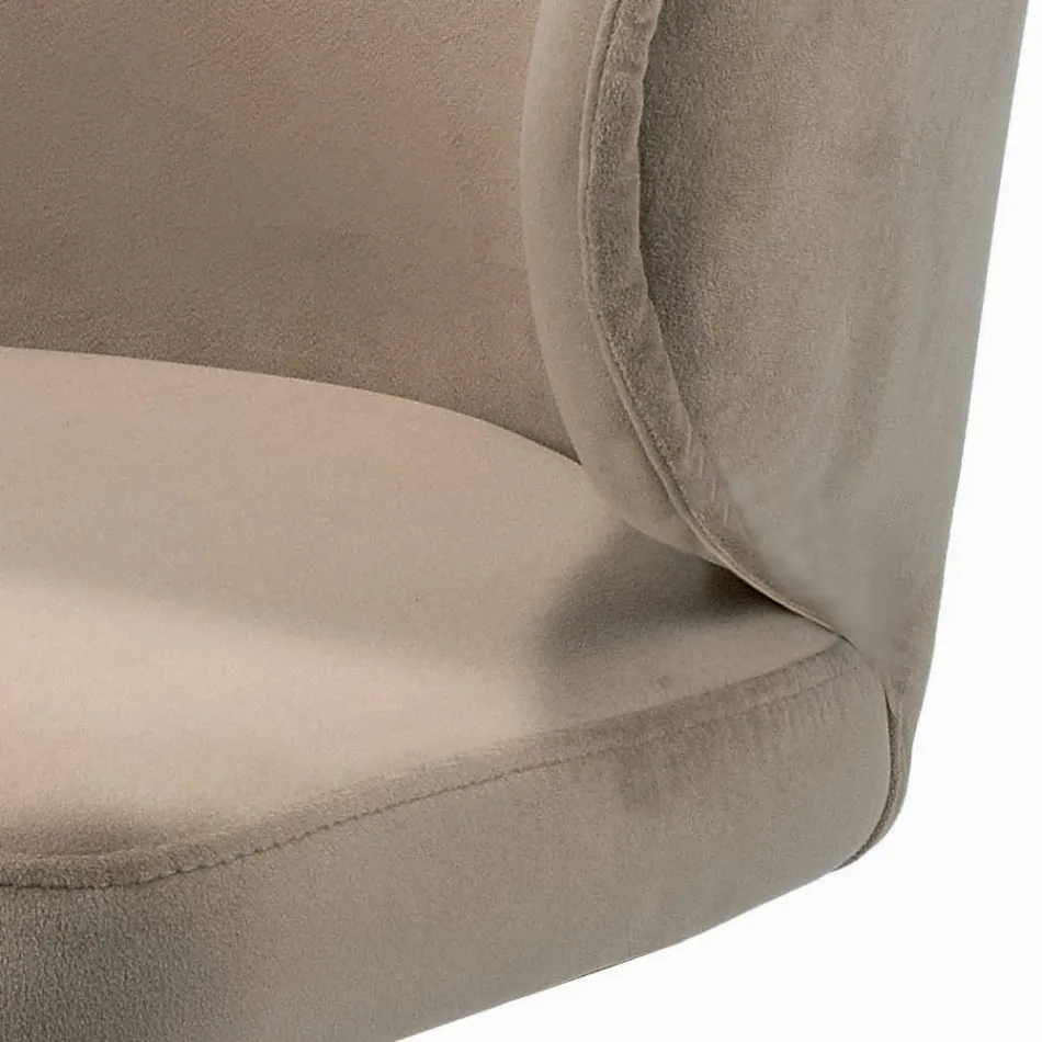 Swivel Stool with Velvet Seat and Steel Base Made in Italy - Adria Viadurini