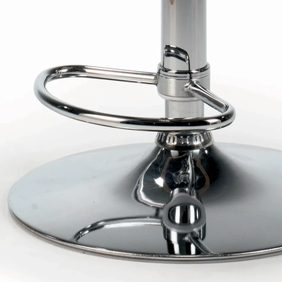 Swivel Stool with Velvet Seat and Steel Base Made in Italy - Adria Viadurini