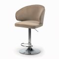 Swivel Stool with Velvet Seat and Steel Base Made in Italy - Adria