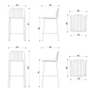 Stackable Outdoor Metal Stool Made in Italy 2 Pieces - Simply Viadurini