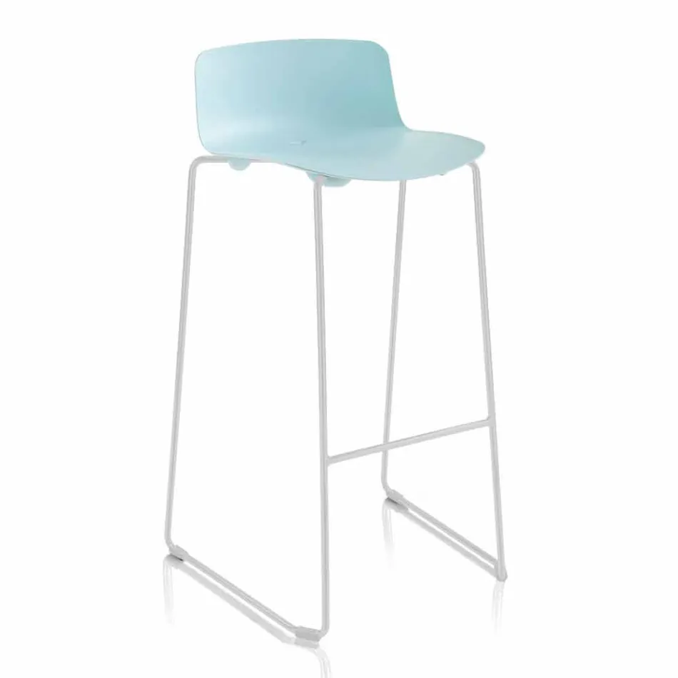 Stackable Stool in Metal and Polypropylene Made in Italy, 2 Pieces - Charla Viadurini