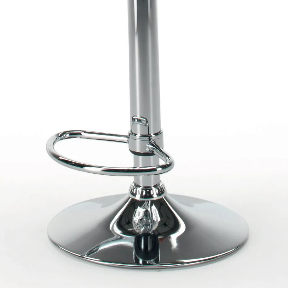 Stool in Ecoleather and Steel with Gas Lift Made in Italy - Lorenza Viadurini