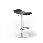Stool in Faux Leather, Leather or Hide, Steel and Wood Structure - Peck Model Viadurini