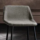 Stool in Fabric and Anthracite Metal Design Made in Italy - Marianet Viadurini