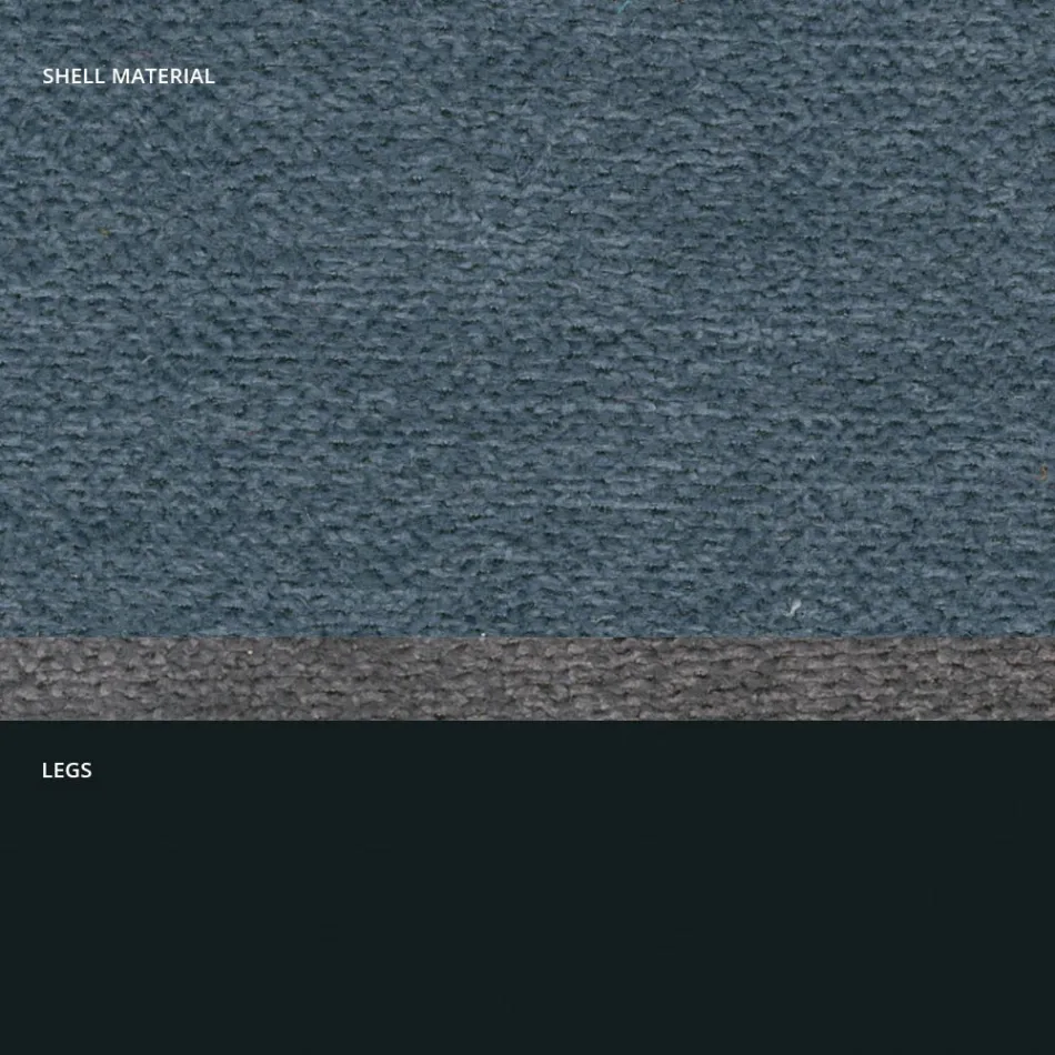 Stool in Fabric and Anthracite Metal Design Made in Italy - Marianet Viadurini