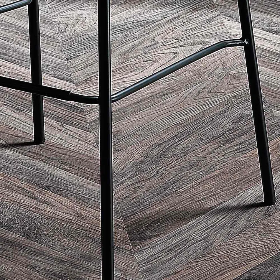 Modern Colored Metal and Fabric Stool Made in Italy - Marianet Viadurini