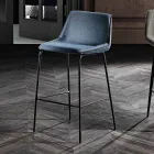 Modern Colored Metal and Fabric Stool Made in Italy - Marianet Viadurini