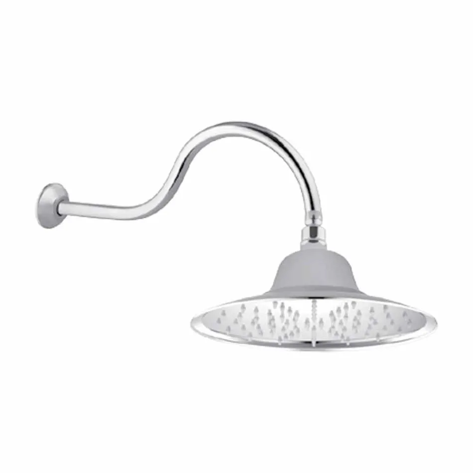 Classic Steel Shower Head with Brass Shower Arm Made in Italy - Jeko Viadurini