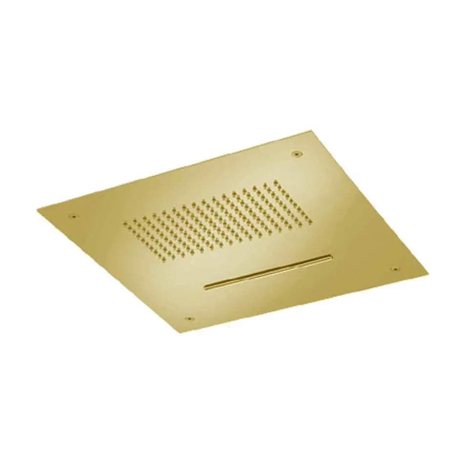 Steel Ceiling Shower Head with Double Jet Made in Italy - Quinto Viadurini