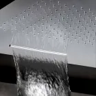 Square Stainless Steel Shower Head with Double Jet Made in Italy - Nello Viadurini