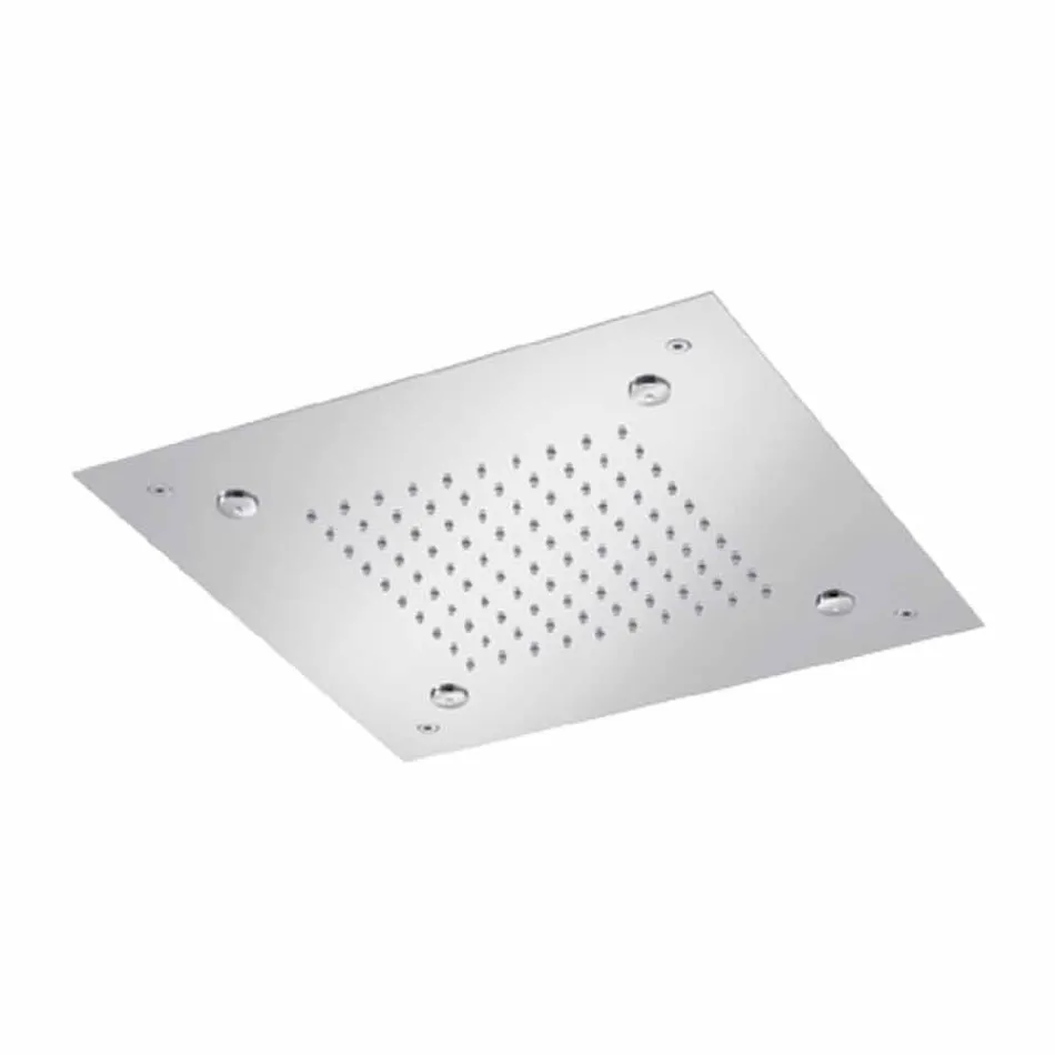 Square Stainless Steel Shower Head with Nebulizers Made in Italy - Selmo Viadurini